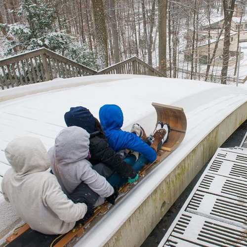 Tobogganing at The Chalet in Mill Stream Run Reservation